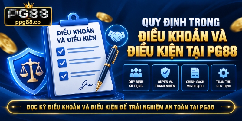 Quy định trong điều khoản và điều kiện tại PG88